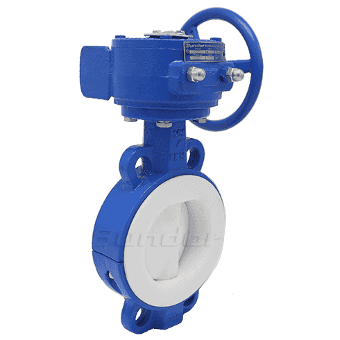 PTFE Seat Worm Gear Butterfly Valve