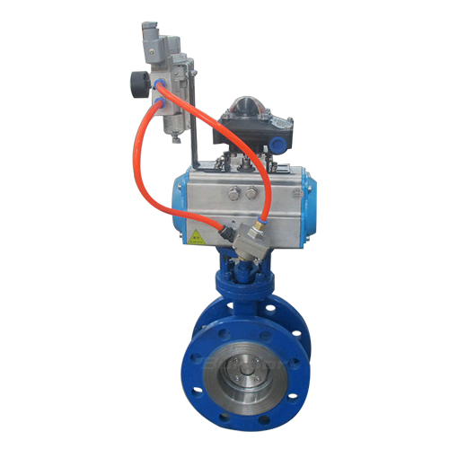 Pneumatic triple eccentric butterfly valve